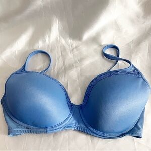 Soma Beautifully Full Coverage Vibrant Blue Embroidered Underwire Bra 34D